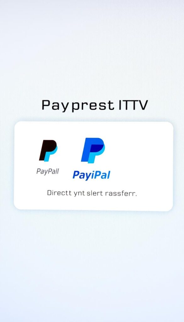 A detailed, high-quality photograph of a sleek, modern payment interface for the IPTVANBIETERTV IPTV service. The interface features clean, minimalist design with a variety of payment option icons including credit card, PayPal, and direct bank transfer. The background is a soft, neutral tone, allowing the payment options to take center stage. The overall mood is professional, trustworthy, and visually appealing, reflecting the reliability and convenience of the IPTVANBIETERTV service. The camera angle is slightly elevated, giving an authoritative perspective on the intuitive, user-friendly payment experience.
