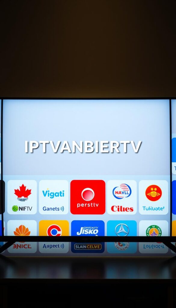 A high-quality IPTV service with a diverse selection of channels, presented in a sleek and modern interface. The image depicts a clean, minimalist design showcasing the brand "IPTVANBIETERTV" against a backdrop of vibrant, colorful channel logos and icons. The layout is well-organized, with a clear hierarchy and balanced composition, suggesting a comprehensive and user-friendly IPTV experience. The lighting is soft and diffused, creating a warm, inviting atmosphere, while the camera angle provides a slightly elevated perspective, giving the image a sense of authority and professionalism. The overall aesthetic conveys the breadth and quality of the IPTV service, perfectly aligning with the article's subject and section title.