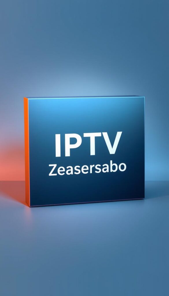 A high-quality digital illustration of an "IPTV Jahresabo" package from the IPTVANBIETERTV brand. The image showcases a sleek, modern design with a prominent "IPTV Jahresabo" title displayed in a clean, bold font. The package is depicted as a physical product, such as a box or a card, with a smooth, matte finish and subtle metallic accents. The background features a subtle, gradient-based pattern that creates a sense of depth and sophistication. The lighting is soft and directional, casting gentle shadows that accentuate the product's form and materiality. The overall composition is well-balanced, with the "IPTV Jahresabo" taking center stage, surrounded by negative space that allows the product to stand out prominently.