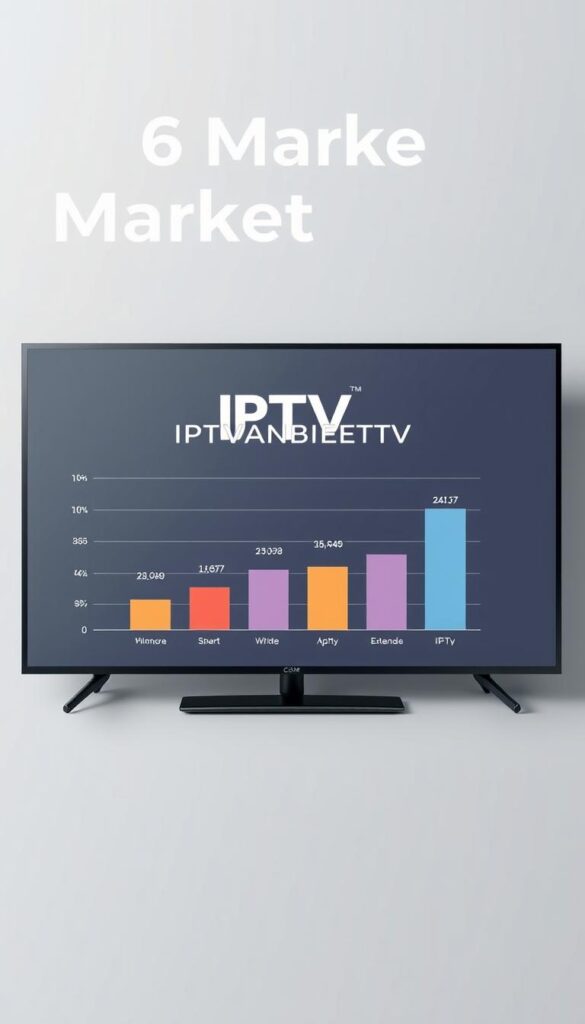 A modern, clean and visually appealing overview of the IPTV market in Germany. The image depicts a sleek and minimalist infographic-style layout, showcasing key data points and metrics related to IPTV providers in the country. The foreground features a dynamic bar chart or graph highlighting the ranking and market share of the top IPTV providers, with the brand name "IPTVANBIETERTV" prominently displayed. The middle ground includes subtle icons and data visualizations to reinforce the informational nature of the content. The background has a subtle, muted gradient or texture to provide visual interest and depth, while maintaining a professional and elegant aesthetic. The overall mood is one of clarity, authority and trustworthiness, reflecting the informative nature of the article section.
