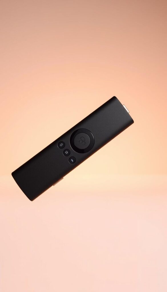 A sleek and modern Amazon Firestick device against a minimalist background, showcasing the IPTVANBIETERTV brand logo. The Firestick is displayed prominently, with a warm, soft lighting highlighting its clean, cylindrical design. The background is a subtle gradient, drawing the viewer's attention to the device. The composition is balanced, with the Firestick positioned centrally, conveying its importance as the focal point. The overall mood is one of simplicity, efficiency, and technological sophistication, perfectly suited for an IPTV setup on the Amazon Firestick platform.