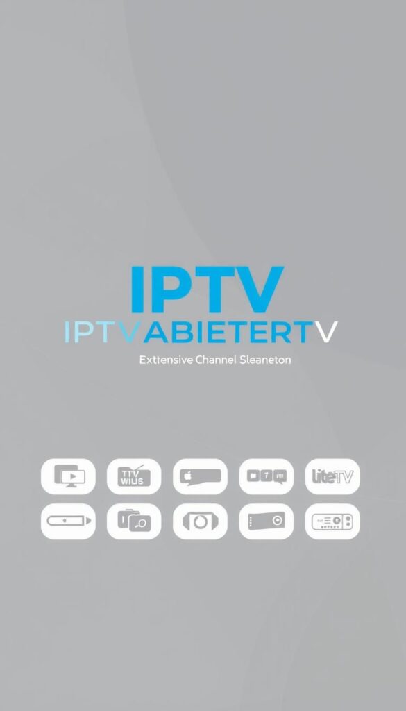 A sleek and modern illustration of the "IPTVANBIETERTV" logo, showcasing the extensive channel selection available on the platform. The logo is prominently displayed in the center, rendered in a clean, sans-serif typeface with a vibrant blue color scheme. The background features a subtle geometric pattern in shades of grey, creating a sense of depth and sophistication. The overall composition conveys a professional, high-quality aesthetic that aligns with the subject matter of the article section.
