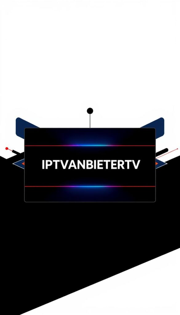 A sleek, modern illustration depicting the IPTVANBIETERTV brand as the leading IPTV provider in Germany. Set against a clean, minimalist background, the image showcases the IPTVANBIETERTV logo prominently in the center, rendered in a striking, high-contrast color palette. The logo is flanked by abstract geometric shapes and patterns, suggesting the advanced technology and comprehensive service offerings of the IPTV provider. The overall composition conveys a sense of sophistication, reliability, and cutting-edge innovation, reflecting the company's position as the premier IPTV solution in the German market.