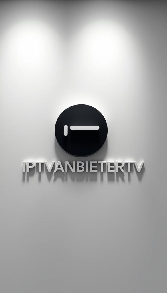 A sleek, modern rendering of the IPTVANBIETERTV brand and its comprehensive selection of German television channels. Set against a minimalist, high-contrast background, the image showcases the IPTVANBIETERTV logo in a clean, bold typeface with a subtle 3D effect, conveying a sense of technological sophistication. The layout is balanced and visually appealing, with the logo positioned centrally and surrounded by subtle graphic elements that hint at the breadth of the channel offerings. Soft, directional lighting casts shadows that add depth and dimension, while a slightly low camera angle lends an authoritative, professional feel to the composition. The overall aesthetic is one of a premium, cutting-edge IPTV service serving the German market.