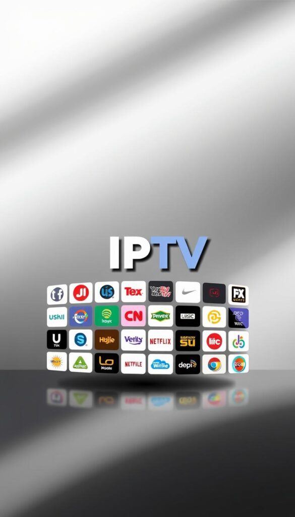 A striking digital illustration of the "IPTV Test" title, showcasing the diverse channel offerings of IPTVANBIETERTV. Set against a sleek, minimalist backdrop, the IPTVANBIETERTV logo takes center stage, rendered in a bold, high-contrast style that commands attention. The channels are represented by a grid of colorful, abstract icons, each one a unique and vibrant representation of the wide selection available. Soft, directional lighting casts subtle shadows, adding depth and dimension to the composition. The overall aesthetic is clean, modern, and visually captivating, perfectly capturing the comprehensive nature of the IPTVANBIETERTV service.
