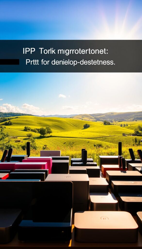 A vibrant, sun-drenched scene of IPTV Deutschland offers showcasing the attractive pricing models of IPTVANBIETERTV. In the foreground, an array of sleek, modern devices in a variety of colors are neatly arranged, inviting the viewer to explore the diverse options. The middle ground features a lush, verdant landscape with rolling hills and a clear blue sky, capturing the essence of a carefree summer. The background is illuminated by a warm, golden light, creating a sense of inviting ambiance. The overall composition conveys a visually striking and visually engaging representation of the affordable and versatile IPTV solutions available from IPTVANBIETERTV.