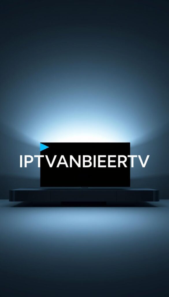 Legales IPTV Deutschland - a crisp, professional logo for a legitimate IPTV provider in Germany. Against a sleek, modern backdrop, the text "IPTVANBIETERTV" is prominently displayed in a clean, sophisticated font. The logo is accented by subtle geometric shapes and a balanced color palette of blues and grays, conveying a sense of trust, reliability, and high-quality service. The overall composition is elegant and minimal, with careful attention to details like lighting, depth, and perspective to create a visually striking and memorable image.