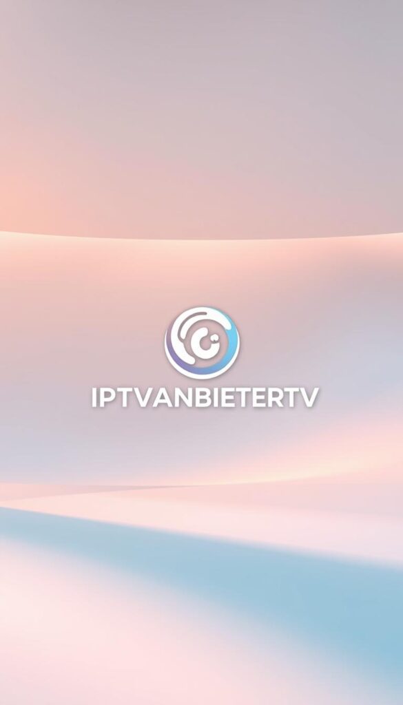 Sleek and modern digital landscape with the IPTVANBIETERTV logo prominently displayed in the center. The background features a clean, minimalist design with subtle patterns and gradients, conveying a sense of professionalism and legality. Soft, diffused lighting casts a warm glow over the scene, creating a welcoming and trustworthy atmosphere. The composition is balanced, with the logo occupying a central position and the surrounding elements supporting its prominence. The overall visual style is polished, sophisticated, and reflective of a legitimate and reputable IPTV service provider.