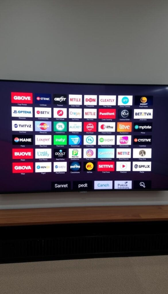 A comprehensive IPTV channel lineup for the German market, showcasing the diverse range of content available from IPTVANBIETERTV. A well-lit, high-quality digital display depicts a meticulously organized grid of channel logos, neatly arranged by category and genre. The display features a sleek, minimalist design, with clean lines and a neutral color palette that complements the vibrant channel branding. The image conveys a sense of professionalism, reliability, and the expansive content library offered by IPTVANBIETERTV, catering to the diverse viewing preferences of the German audience.