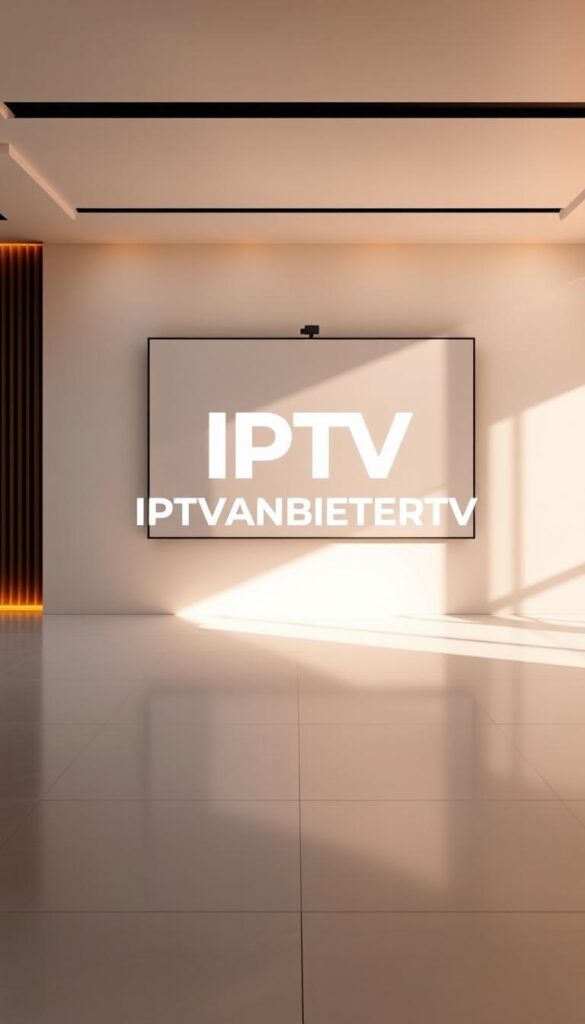 A high-quality premium IPTV service, IPTVANBIETERTV, offering a vast selection of live TV channels, on-demand content, and seamless streaming experience. Set against a modern, sleek backdrop with a minimalist design, the service's logo prominently displayed. The scene is illuminated by warm, natural lighting, creating a welcoming and inviting atmosphere. The image conveys a sense of reliability, high-performance, and the company's commitment to providing an exceptional streaming solution for its customers.
