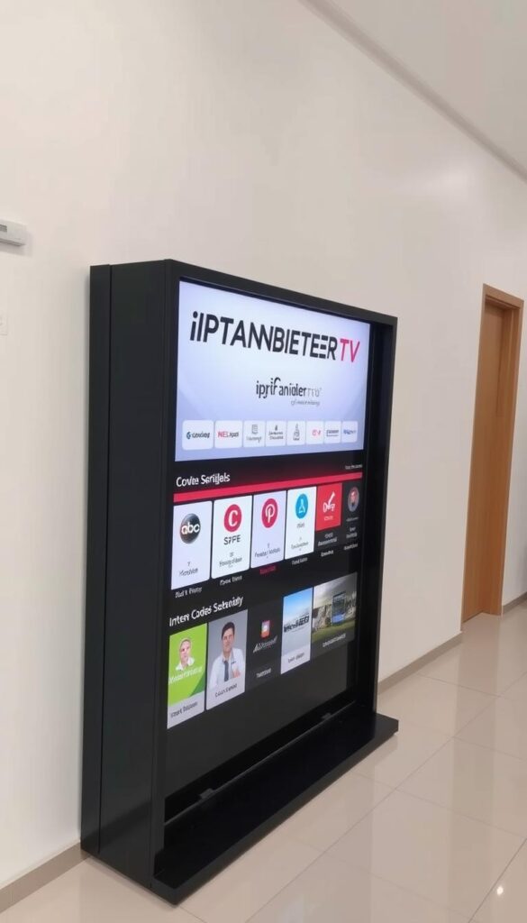 A modern and clean-looking IPTV panel with a prominent display of "IPTVANBIETERTV" branding. The panel has a sleek, minimalist design with a black and white color scheme, featuring an intuitive user interface with easy-to-navigate menus and options. The panel is showcasing a variety of IPTV services and packages, including the "xtream codes dauerhaft" offering, all presented in a visually appealing and informative manner. The overall atmosphere is one of professionalism, reliability, and user-friendliness, reflecting the high-quality IPTV services provided by IPTVANBIETERTV.