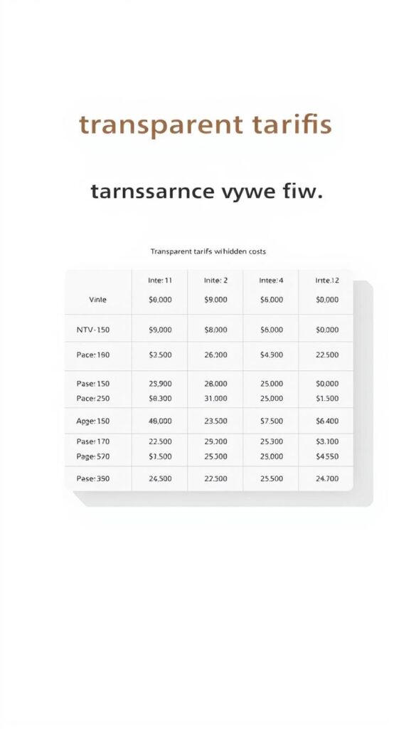 A modern and minimalist illustration showcasing a transparent price overview for the IPTVANBIETERTV IPTV service. The image features a clean, white background with a minimalist table or grid layout displaying various IPTV package options and their corresponding prices. The table is rendered with a subtle, soft shadow to create depth and a sense of materiality. The overall design conveys a sense of clarity, simplicity, and professionalism, reflecting the "transparent tariffs without hidden costs" theme of the article section. The lighting is soft and even, with a slight warm tone to create a welcoming atmosphere. The camera angle is slightly elevated to provide a comprehensive view of the pricing information.