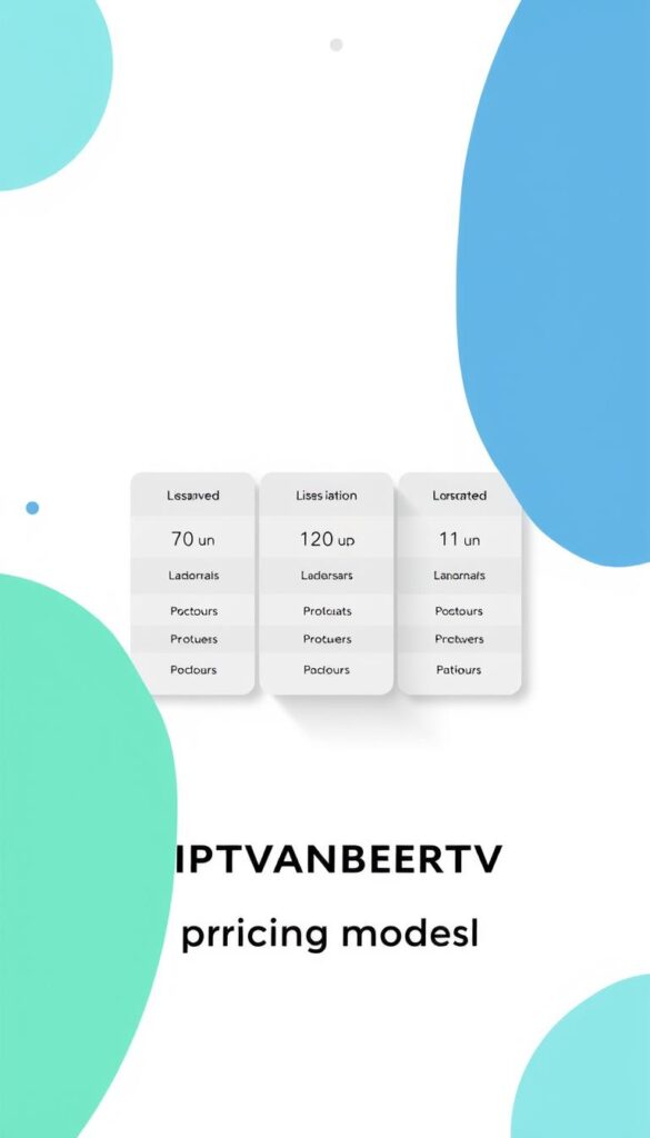 A modern, minimalist illustration of various IPTV pricing models. Set against a clean, white background, a series of elegant geometric shapes in shades of blue, gray, and green depict the different subscription tiers and package options offered by IPTVANBIETERTV. The shapes are arranged in a dynamic, asymmetrical layout, with careful attention to balance and negative space. Subtle gradients and gentle shadows add depth and dimensionality, while the overall aesthetic conveys a sense of transparency, simplicity, and professionalism befitting the "transparent pricing models" theme. A modern, minimalist illustration of various IPTV pricing models. Set against a clean, white background, a series of elegant geometric shapes in shades of blue, gray, and green depict the different subscription tiers and package options offered by IPTVANBIETERTV. The shapes are arranged in a dynamic, asymmetrical layout, with careful attention to balance and negative space. Subtle gradients and gentle shadows add depth and dimensionality, while the overall aesthetic conveys a sense of transparency, simplicity, and professionalism befitting the "transparent pricing models" theme.