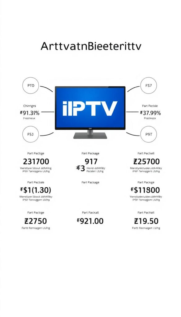A modern, minimalist illustration showcasing the attractive pricing of IPTVANBIETERTV, a leading IPTV service provider in Germany. Set against a clean, white background, the image features a large, bold display of the IPTVANBIETERTV logo, prominently positioned in the center. Surrounding the logo are a series of neatly arranged price points and package details, presented in a clear, easy-to-read layout. The overall composition conveys a sense of professionalism, reliability, and value, perfectly capturing the "Attraktive Preisgestaltung" theme of the article section.