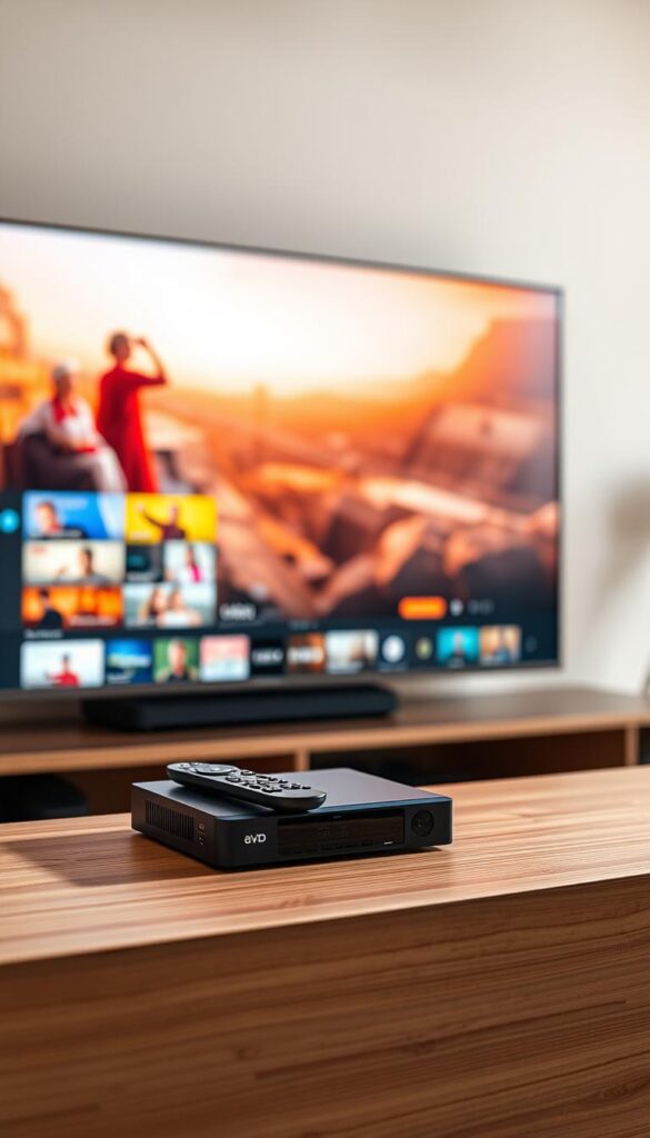 A sleek, high-resolution digital display showcases the IPTVANBIETERTV streaming service, its crisp, vibrant visuals and rich, immersive audio filling the frame. The screen is bathed in a warm, soft light, creating a premium, cinema-like atmosphere. In the foreground, a state-of-the-art media player and remote control sit atop a minimalist, wood-grain surface, hinting at the seamless user experience. The background subtly blurs, drawing the viewer's focus to the captivating display and the promise of exceptional streaming quality. This image captures the essence of IPTVANBIETERTV's technical prowess and commitment to delivering an unparalleled entertainment experience. A sleek, high-resolution digital display showcases the IPTVANBIETERTV streaming service, its crisp, vibrant visuals and rich, immersive audio filling the frame. The screen is bathed in a warm, soft light, creating a premium, cinema-like atmosphere. In the foreground, a state-of-the-art media player and remote control sit atop a minimalist, wood-grain surface, hinting at the seamless user experience. The background subtly blurs, drawing the viewer's focus to the captivating display and the promise of exceptional streaming quality. This image captures the essence of IPTVANBIETERTV's technical prowess and commitment to delivering an unparalleled entertainment experience.