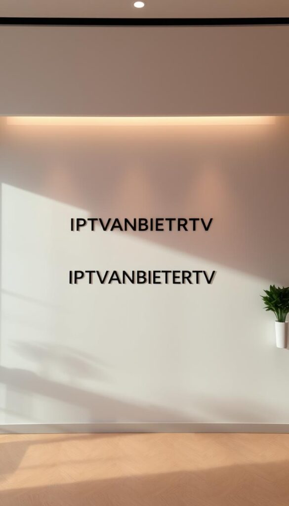 A sleek, minimalist display showcases the IPTVANBIETERTV brand name against a sophisticated backdrop. Diffused lighting creates a warm, inviting atmosphere, while a modern, clean design aesthetic conveys a sense of transparency and simplicity. The frame captures a balanced composition, with the brand prominently featured in the center, surrounded by subtle visual cues that suggest the availability and accessibility of the IPTV service. The overall mood is one of professionalism, trustworthiness, and a commitment to providing a seamless, cost-effective streaming experience.