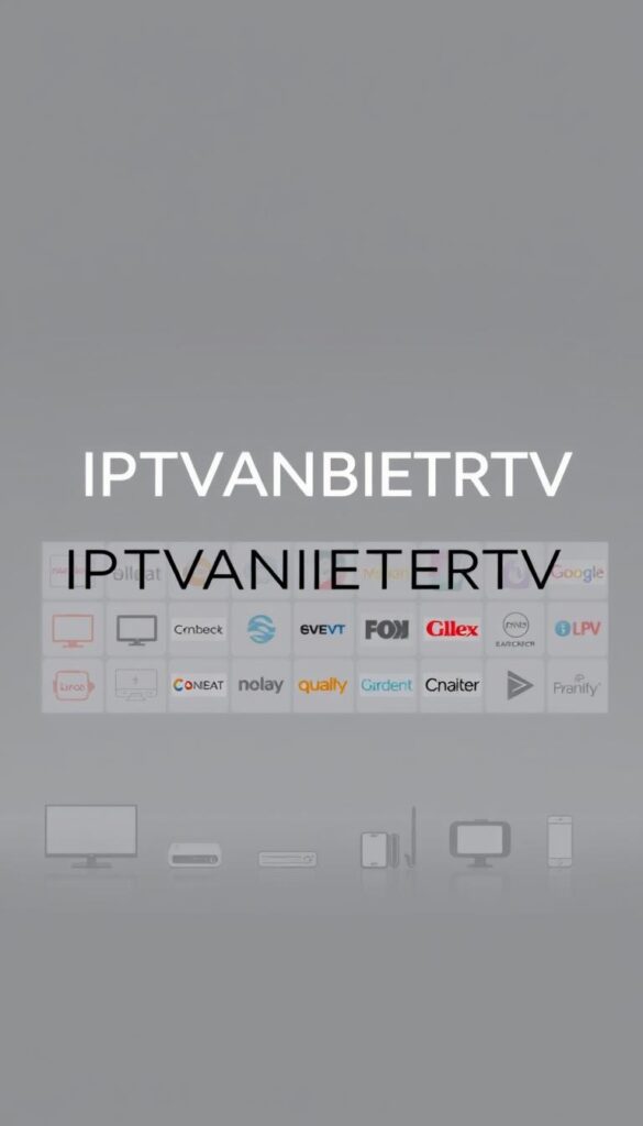 A sleek, modern, and comprehensive digital display showcasing the best IPTV providers for Switzerland. In the center, a bold title "IPTVANBIETERTV" stands out, conveying the authoritative nature of the service. The foreground features various device icons, such as smart TVs, set-top boxes, and mobile devices, highlighting the compatibility and accessibility of the IPTV offerings. The middle ground showcases a grid of provider logos, each with a subtle glow, emphasizing the quality and reliability of the options. The background presents a sophisticated, minimalist design with clean lines and a muted color palette, creating a sense of professionalism and trust. The overall composition conveys a sense of comprehensive, yet visually appealing, IPTV solutions for the Swiss market.