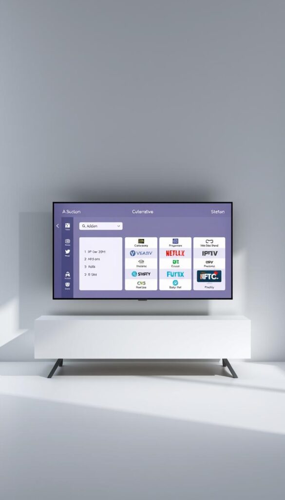 A sleek, modern, and flexible IPTVANBIETERTV pricing plan, showcased against a clean, minimalist backdrop. The scene depicts a variety of on-screen options, representing the diverse range of IPTV packages and add-ons available on a monthly basis. The layout is visually striking, with geometric shapes, clean typography, and a neutral color palette that exudes a sense of professionalism and accessibility. Subtle lighting accentuates the digital interface, creating depth and highlighting the customizable nature of the IPTV service. The overall composition conveys the flexibility and adaptability of IPTVANBIETERTV's monthly subscription model, catering to a wide array of user preferences and budgets.