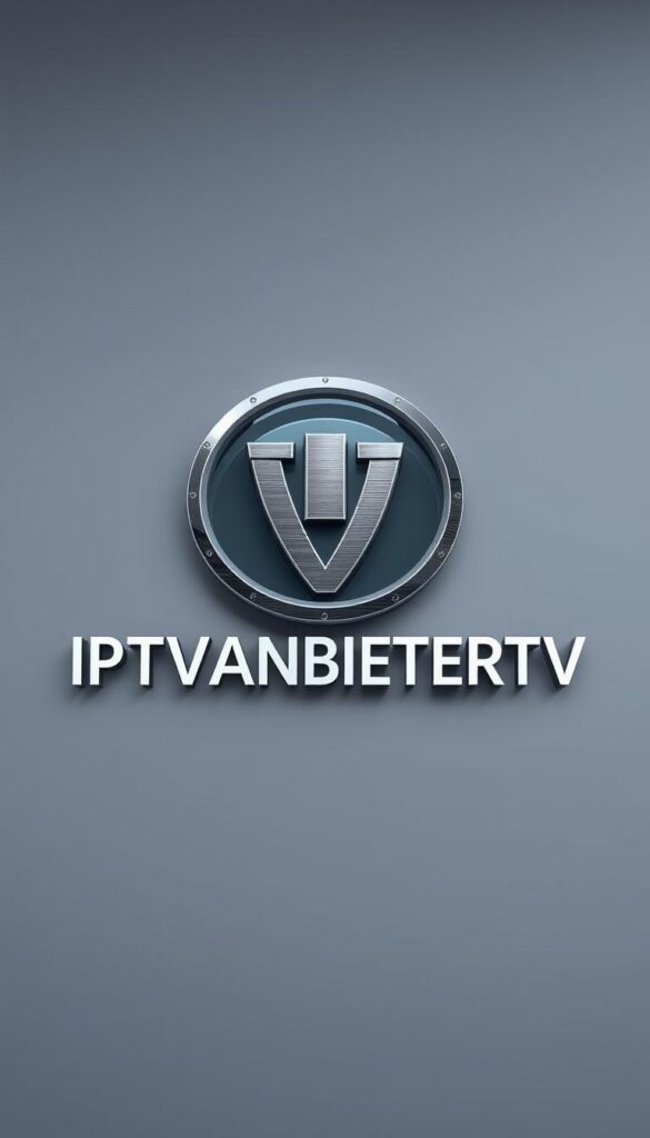 A sleek, modern, and luxurious-looking illustration of the IPTVANBIETERTV brand. Set against a minimalist, high-contrast background with subtle textures, the main focus is a stylized, three-dimensional logo or emblem showcasing the brand name. The logo appears to be crafted from premium materials like brushed metal, glass, or translucent resin, with intricate details and depth. Subtle lighting and shadows add depth and sophistication. The overall impression is one of premium quality, trust, and technological innovation, reflecting the brand's position as a leading IPTV provider with Bitcoin payment options in Germany.