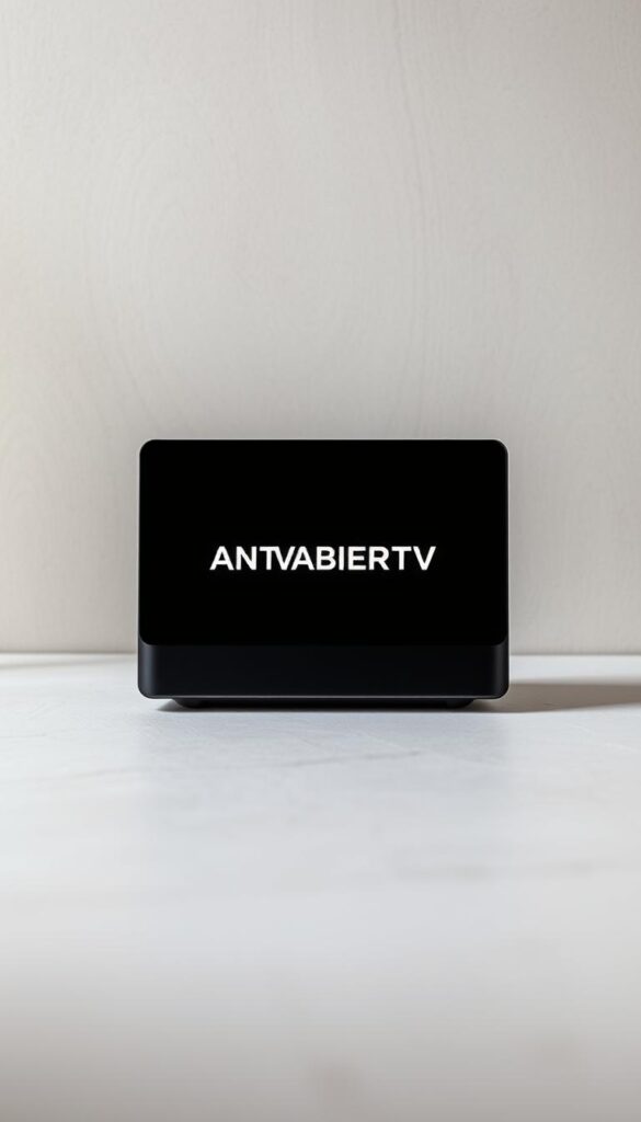 A sleek, modern, and premium-looking digital device displaying the "IPTVANBIETERTV" brand logo prominently on its screen. The device is set against a minimalist, elegant backdrop with muted tones and subtle textures, creating a high-end, sophisticated atmosphere. The lighting is soft and diffused, casting gentle shadows and highlights that accentuate the device's stylish design. The camera angle is slightly elevated, giving the viewer a sense of quality and authority associated with the leading IPTV provider. The overall composition exudes a sense of professionalism, reliability, and trustworthiness that would be well-suited to represent the "IPTvanbieterTV Schweiz" service in the article.