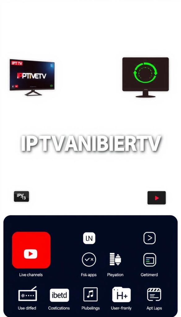 A sleek, modern, and premium-looking image of the "IPTVANBIETERTV" brand. Set against a minimalist, clean background, the "IPTVANBIETERTV" logo takes center stage, rendered in a bold, stylish font with a subtle 3D effect. The logo is complemented by an array of high-quality icons and graphics representing the various features and services offered by the IPTV provider, such as live TV channels, on-demand content, and user-friendly apps. The overall composition conveys a sense of professionalism, reliability, and technological sophistication, perfectly aligning with the subject matter of the article.