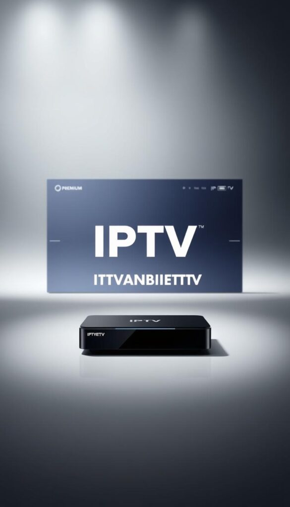 A sophisticated and visually captivating image of an "IPTV Provider" featuring the brand name "IPTVANBIETERTV". Set in a sleek, modern studio environment with a minimalist design aesthetic. The foreground showcases a high-end media streaming device or set-top box, its minimalist lines and premium materials reflecting the quality and attention to detail of the IPTV service. The middle ground features a stylized, abstract visualization of the IPTV platform's user interface, with clean typography and intuitive iconography. The background is a softly lit, gradient-based environment that creates a sense of depth and emphasizes the technological prowess of the IPTV offering. The overall mood is one of sophistication, reliability, and a premium user experience.