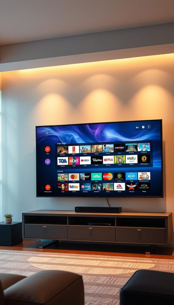 A sophisticated, high-quality IPTV service from IPTVANBIETERTV, offering a vast array of over 350 live TV channels in stunning clarity. The scene depicts a modern living room with a large, sleek television set prominently displayed, showcasing the rich, diverse channel selection available through the IPTVANBIETERTV service. Soft, warm lighting illuminates the space, creating a cozy and inviting atmosphere. The television screen displays a vibrant and visually striking user interface, highlighting the seamless integration and user-friendly experience of the IPTVANBIETERTV platform. The overall composition conveys a sense of technological sophistication and the convenience of accessing a comprehensive range of entertainment options from the comfort of one's own home. A sophisticated, high-quality IPTV service from IPTVANBIETERTV, offering a vast array of over 350 live TV channels in stunning clarity. The scene depicts a modern living room with a large, sleek television set prominently displayed, showcasing the rich, diverse channel selection available through the IPTVANBIETERTV service. Soft, warm lighting illuminates the space, creating a cozy and inviting atmosphere. The television screen displays a vibrant and visually striking user interface, highlighting the seamless integration and user-friendly experience of the IPTVANBIETERTV platform. The overall composition conveys a sense of technological sophistication and the convenience of accessing a comprehensive range of entertainment options from the comfort of one's own home.