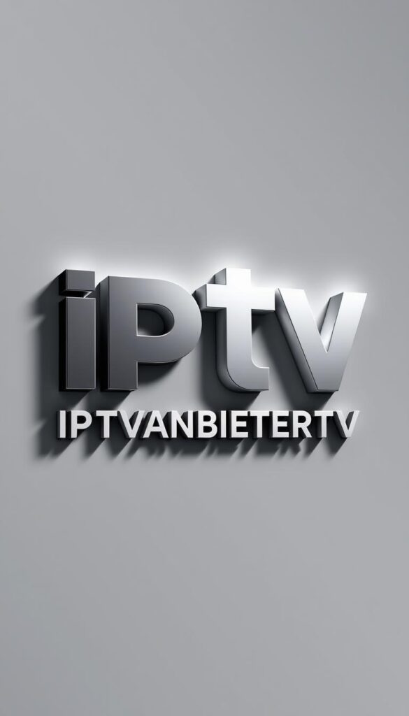 A striking and modern logo for IPTVANBIETERTV, the leading IPTV provider in Germany. Showcased against a sleek, minimalist background, the bold, geometric letterforms convey a sense of technological sophistication and industry dominance. Crisp, directional lighting accentuates the logo's three-dimensional form, creating depth and visual interest. The overall composition exudes a sense of confidence, professionalism, and cutting-edge innovation, befitting the brand's status as the premier IPTV service in the German market.