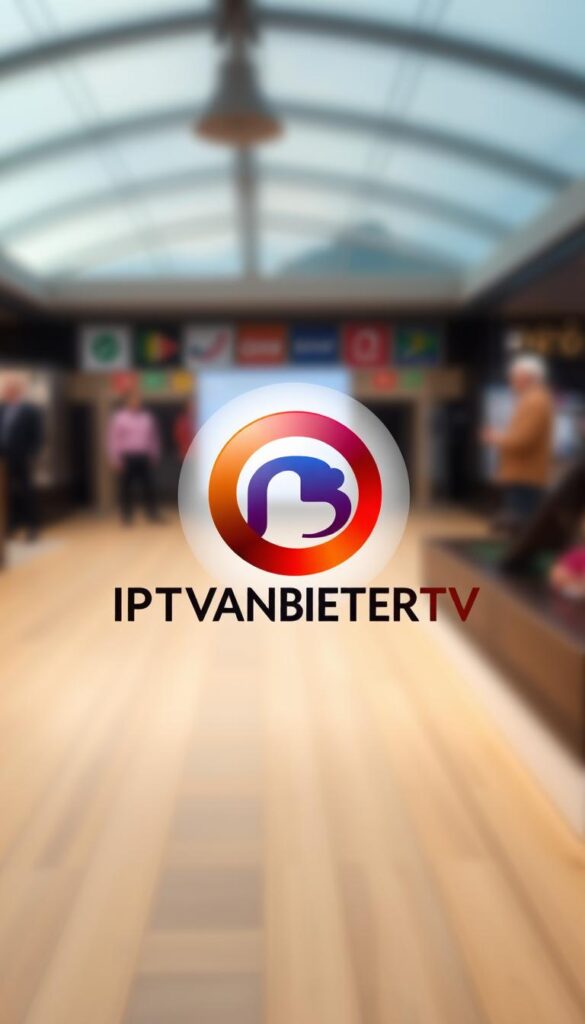 A stunning high-definition image of the IPTVANBIETERTV brand logo, captured with a professional-grade camera. The logo is prominently displayed in the center of the frame, its sleek and modern design rendered in vibrant colors that command attention. The background is a blurred, out-of-focus scene, creating a sense of depth and emphasis on the logo. The lighting is carefully crafted, with soft, diffused illumination that highlights the logo's intricate details and creates a sense of depth and dimensionality. The camera angle is slightly elevated, giving the image a sense of authority and importance, reflecting the significance of the IPTVANBIETERTV brand in the German IPTV market.