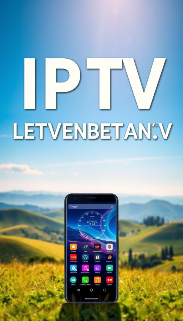 A stunning, high-resolution image of the "iptv lebenslang apk" APK for IPTVANBIETERTV. The APK is prominently displayed in the foreground, its vibrant colors and sleek design captured in sharp detail. The background features a serene landscape, with rolling hills and a clear blue sky, conveying a sense of tranquility and the freedom to enjoy unlimited IPTV. Soft, warm lighting creates a welcoming atmosphere, highlighting the APK's intuitive interface and user-friendly features. The overall composition is visually striking, drawing the viewer's attention to the key subject matter while providing a visually appealing and immersive context.