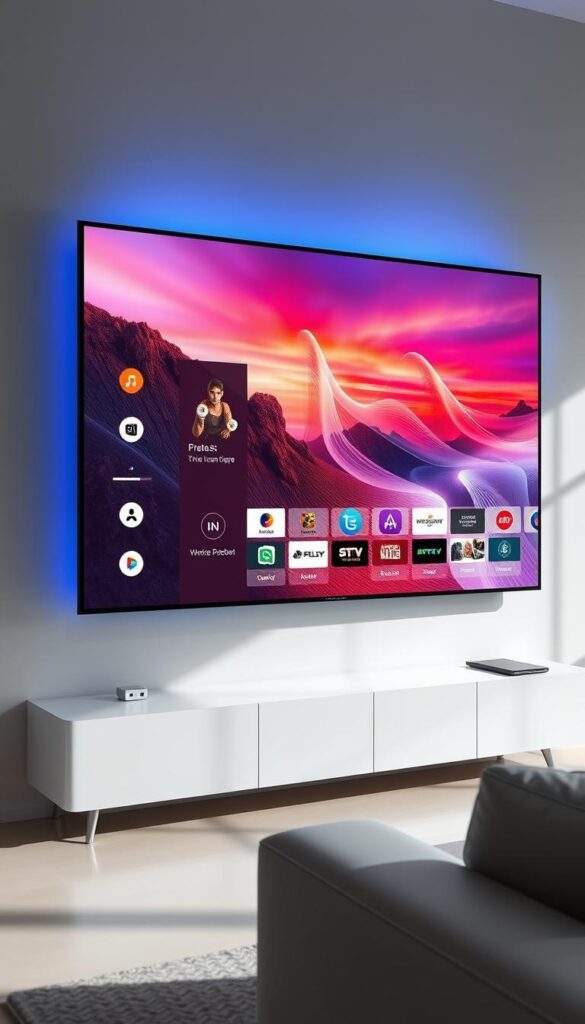 A technologically advanced IPTV device, seamlessly integrating various smart home features. The sleek, minimalist design blends effortlessly into any modern living space. Vibrant, high-definition visuals are complemented by a user-friendly interface, offering a truly immersive viewing experience. Powered by the cutting-edge IPTVANBIETERTV platform, this device boasts extensive compatibility, supporting a vast array of devices and platforms. Ambient lighting subtly enhances the atmosphere, while strategically placed cameras and sensors enable voice control and gesture-based navigation. A centerpiece of the connected home, this IPTV device embodies the future of home entertainment. A technologically advanced IPTV device, seamlessly integrating various smart home features. The sleek, minimalist design blends effortlessly into any modern living space. Vibrant, high-definition visuals are complemented by a user-friendly interface, offering a truly immersive viewing experience. Powered by the cutting-edge IPTVANBIETERTV platform, this device boasts extensive compatibility, supporting a vast array of devices and platforms. Ambient lighting subtly enhances the atmosphere, while strategically placed cameras and sensors enable voice control and gesture-based navigation. A centerpiece of the connected home, this IPTV device embodies the future of home entertainment.