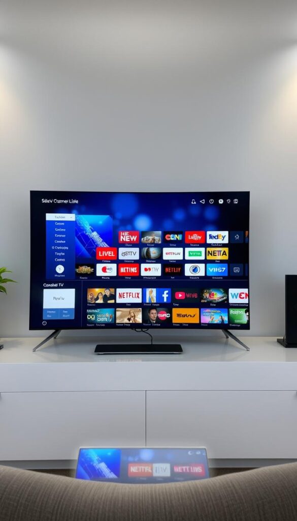 A well-designed and reliable IPTVANBIETERTV service with a comprehensive electronic program guide (EPG) for seamless channel selection. The interface showcases a sleek and intuitive layout, allowing users to effortlessly navigate through a vast array of live TV channels and on-demand content. The EPG features a clean, visually appealing design with clear categorization and intuitive controls, enabling viewers to quickly find and select their desired programs. The overall scene conveys a sense of sophistication and technological prowess, highlighting the service's reliability and user-friendly experience.